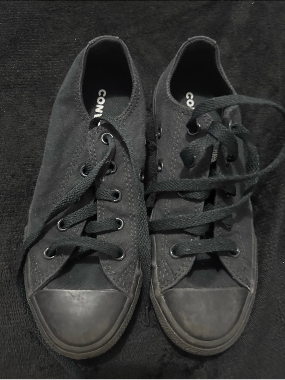 Converse Kid’s Low-Top Canvas Sneakers in Black